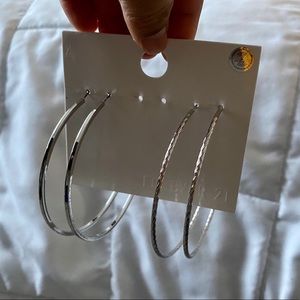 Silver hoop earrings